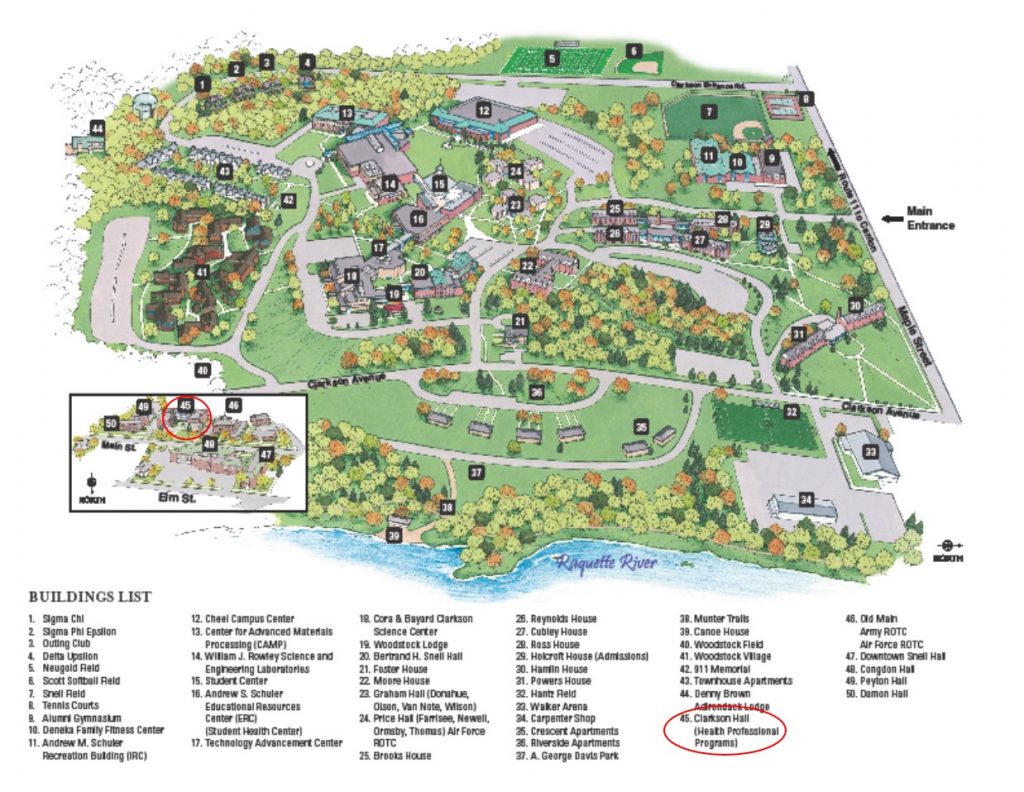 Clarkson University Campus Map Clarkson Hall – University Art Gallery