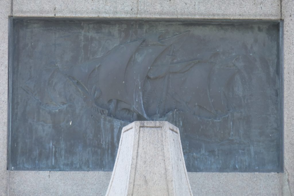 Bas relief, Syracuse Columbus statue